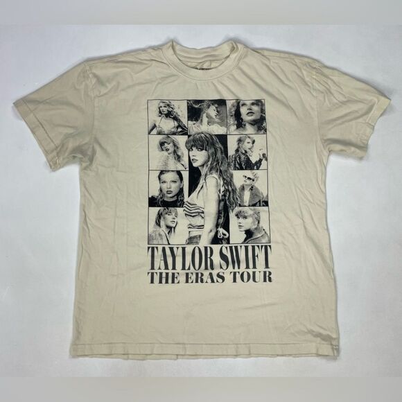 Taylor Swift The Eras Tour Graphic T-shirt Women Small Cream Short Sleeve - Picture 1 of 5